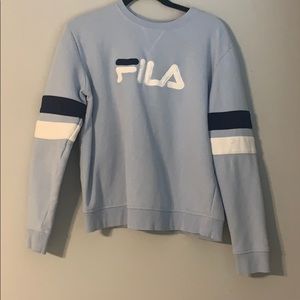 baby blue fila sweatshirt